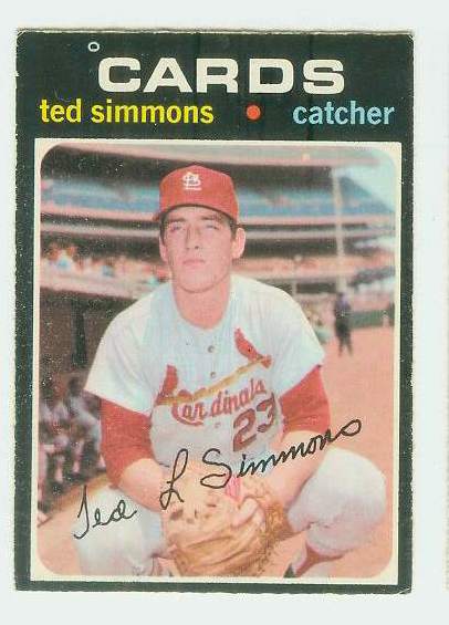 1971 O-Pee-Chee/OPC #117 Ted Simmons ROOKIE [#c] (Cardinals) Baseball cards