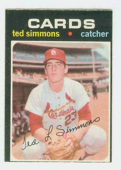 1971 O-Pee-Chee/OPC #117 Ted Simmons ROOKIE [#d] (Cardinals) Baseball cards