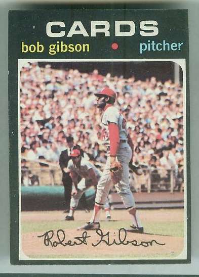 1971 Topps #450 Bob Gibson [#e] (Cardinals) Baseball cards value