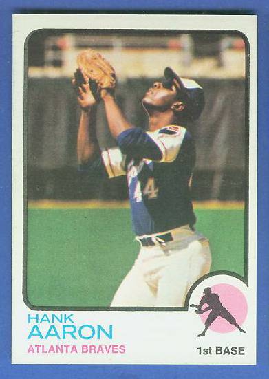 1973 Topps #100 Hank Aaron [#b] (Braves) Baseball cards value