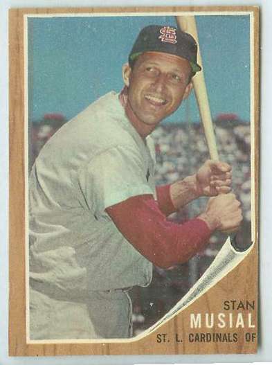 1962 Topps # 50 Stan Musial (Cardinals) Baseball cards value