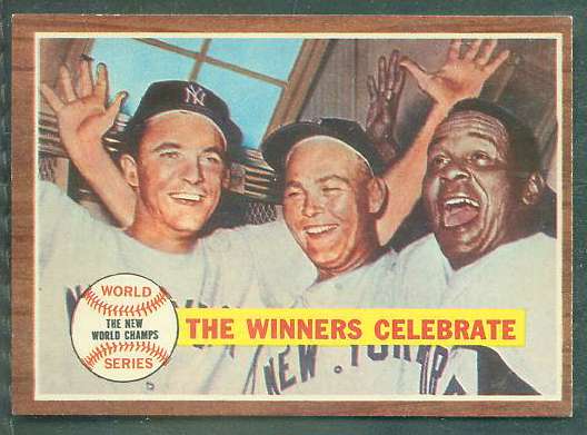 1962 Topps #237 World Series Summary 'Yanks Celebrate' (Yankees vs Red Sox) Baseball cards value