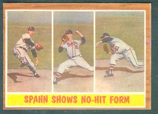 1962 Topps #312 Warren Spahn In-Action [#c] (Braves) Baseball cards value