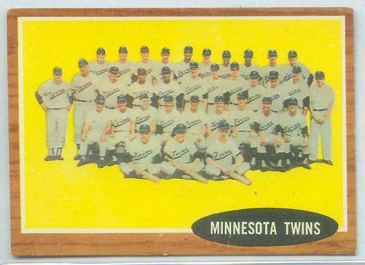 1962 Topps #584 Twins TEAM card SHORT PRINT HIGH # Baseball cards value