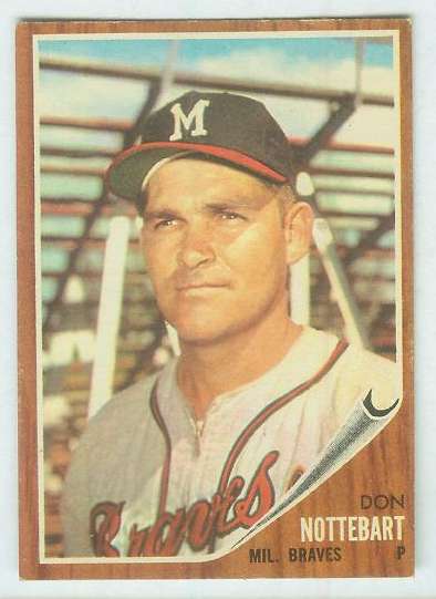1962 Topps #541 Don Nottebart SHORT PRINT [#a] HIGH #.(Braves) Baseball cards value