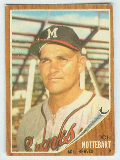 1962 Topps #541 Don Nottebart SHORT PRINT [#b] HIGH #.(Braves) Baseball cards value