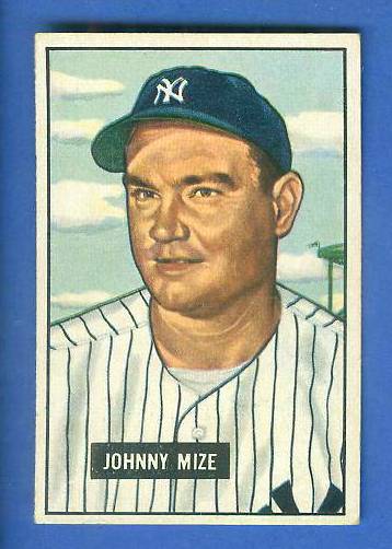 1951 Bowman # 50 Johnny Mize [#] (Yankees) Baseball cards value
