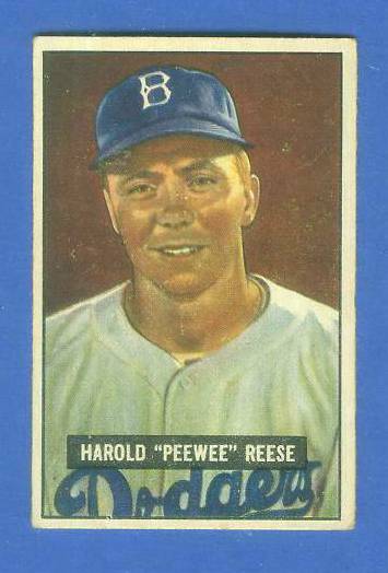 1951 Bowman # 80 Pee Wee Reese (Brooklyn Dodgers) Baseball cards value