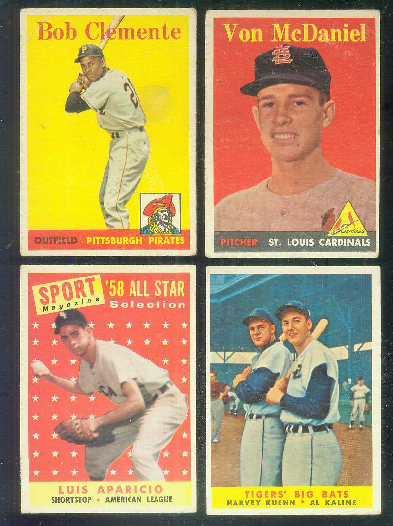 1958 Topps #.52B Roberto Clemente RARE YELLOW LETTER VARIATION !! (Pirates) Baseball cards value