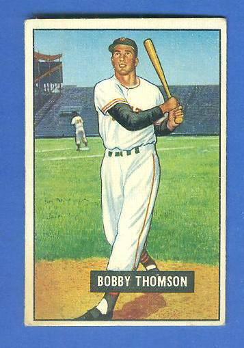 1951 Bowman #126 Bobby Thomson (New York Giants) Baseball cards value