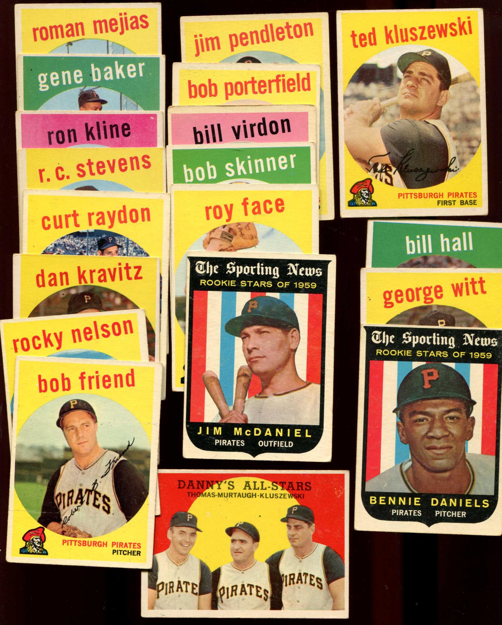 1959 Topps  - PIRATES Team Set (19) diff. Baseball cards value