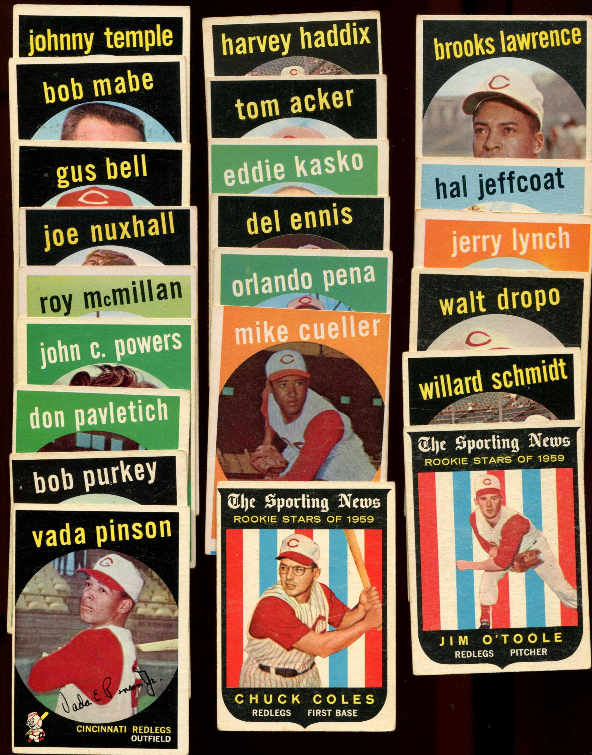 1959 Topps  - REDS Team Set of (22) diff. Baseball cards value