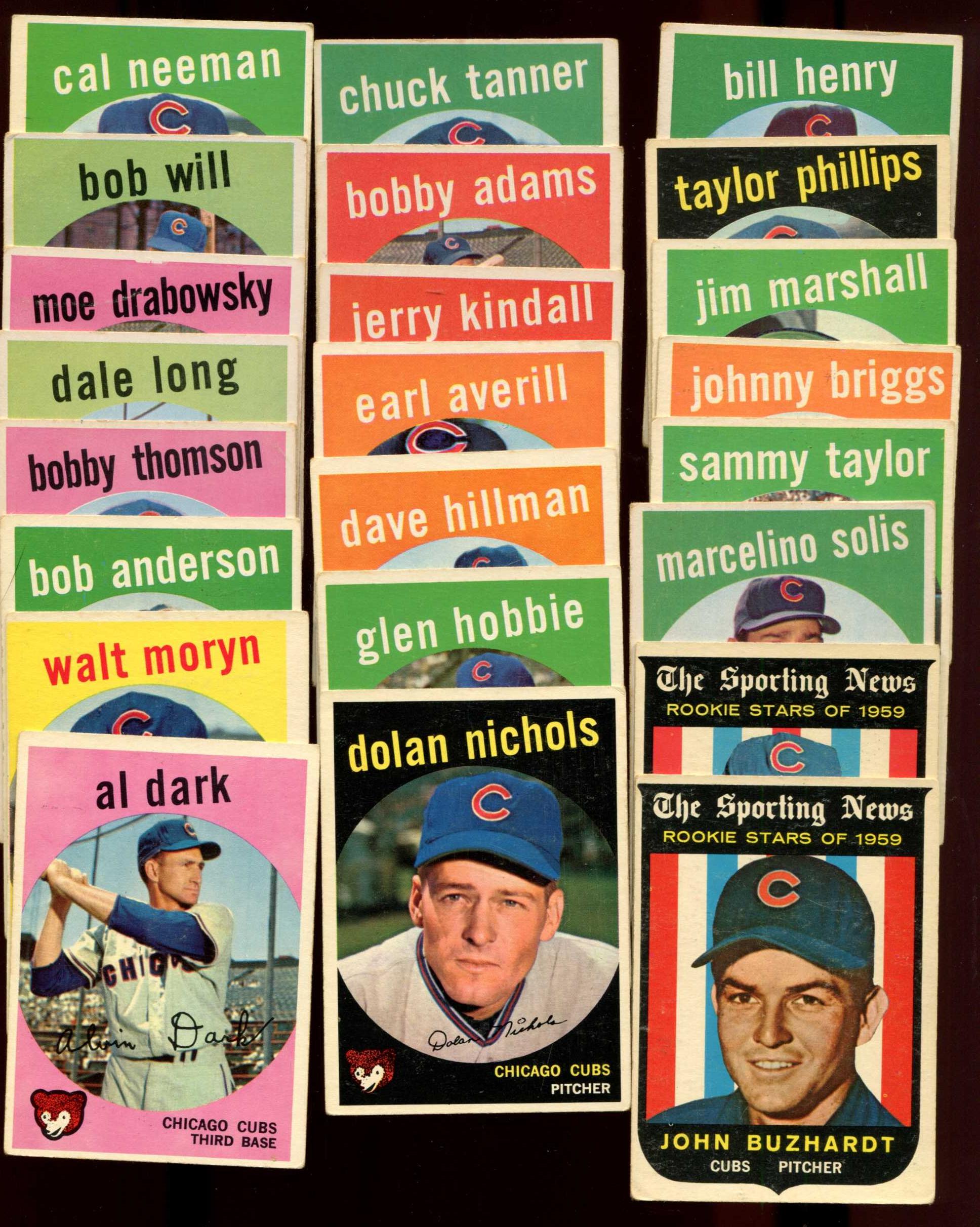 1959 Topps  - CUBS Team Set of (23) diff. Baseball cards value