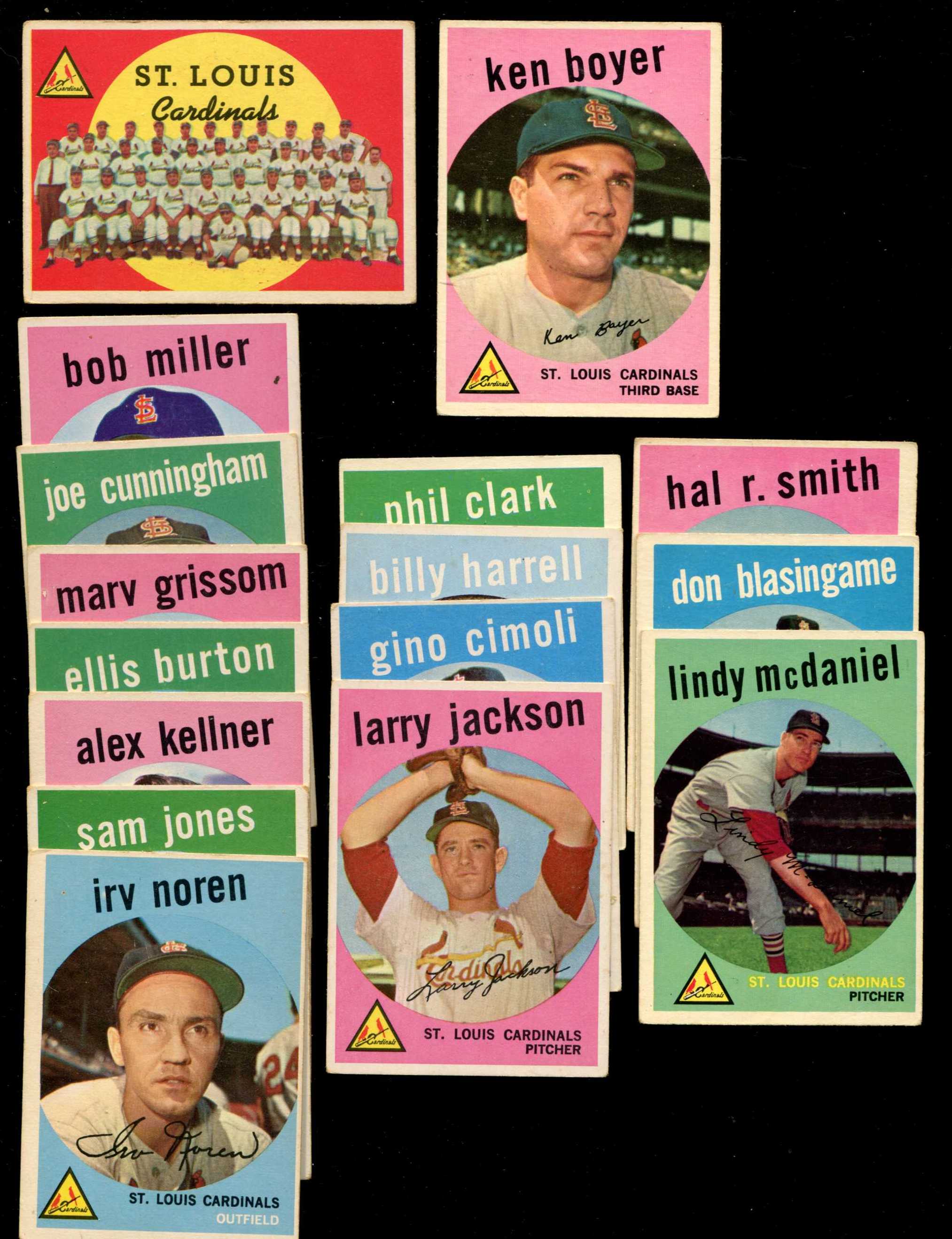 1959 Topps  - CARDINALS Team Set (17) diff. Baseball cards value