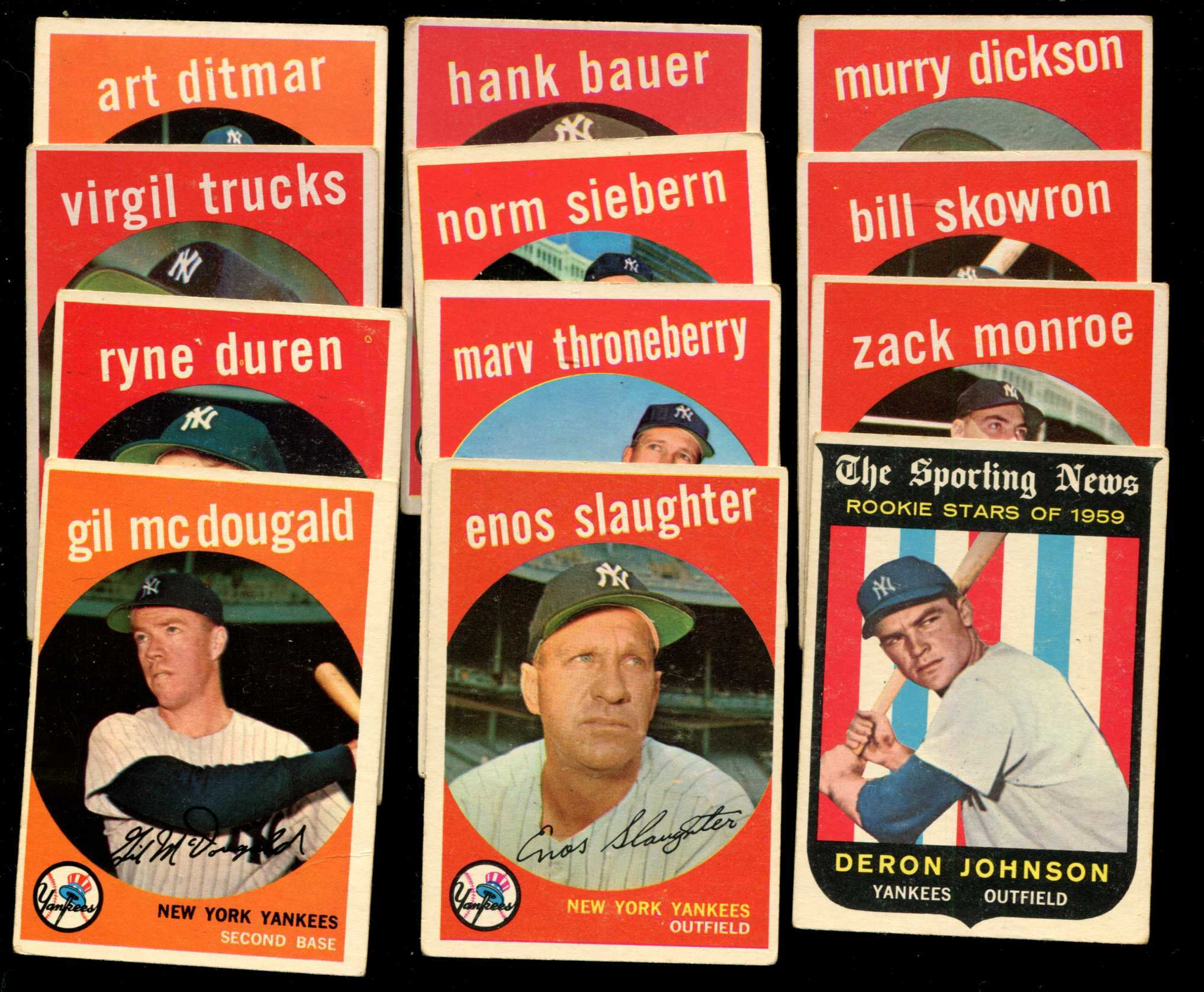 1959 Topps  - YANKEES Team Set (12) diff. with ENOS SLAUGHTER Baseball cards value