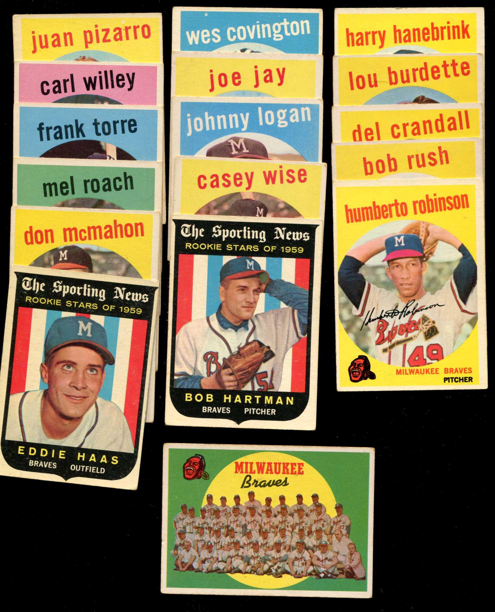1959 Topps  - BRAVES Team Set (17) diff. with Team card Baseball cards value