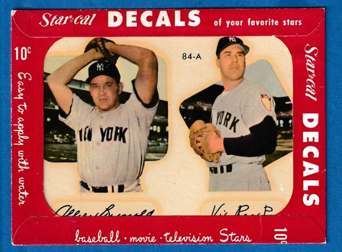 1952 Star Cal Decal [small] #84-A Allie Reynolds/Vic Raschi (Yankees) Baseball cards value