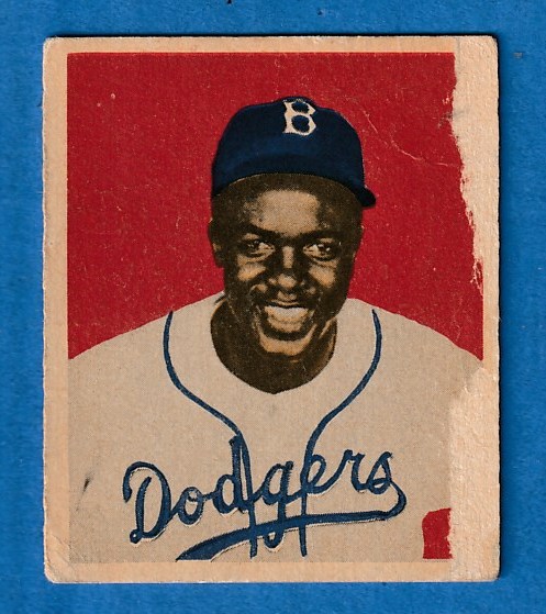 1949 Bowman # 50 Jackie Robinson ROOKIE (Brooklyn Dodgers) Baseball cards value