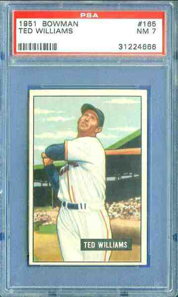 1951 Bowman #165 Ted Williams [#PSA] (Red Sox) Baseball cards value
