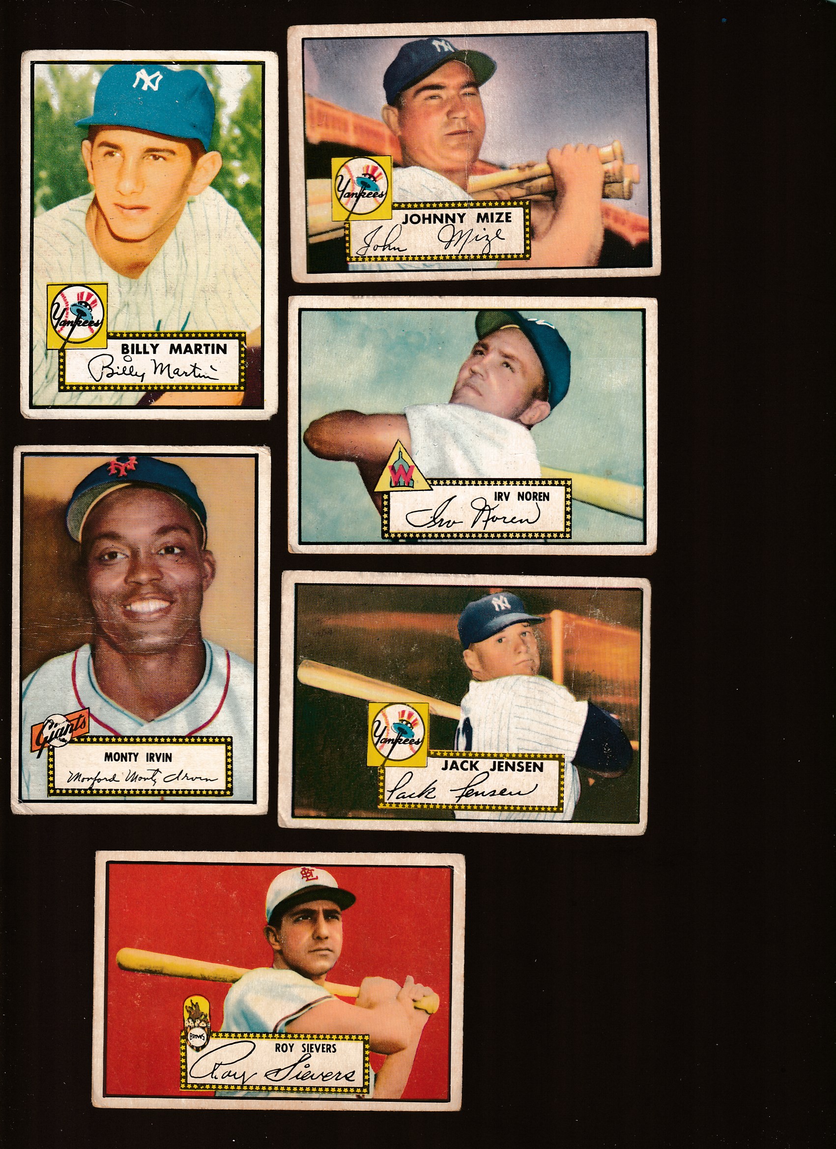 1952 Topps # 40 Irv Noren BLACK-BACK (Senators) Baseball cards value
