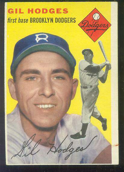 1954 Topps #102 Gil Hodges [#x] (Brooklyn Dodgers) Baseball cards value