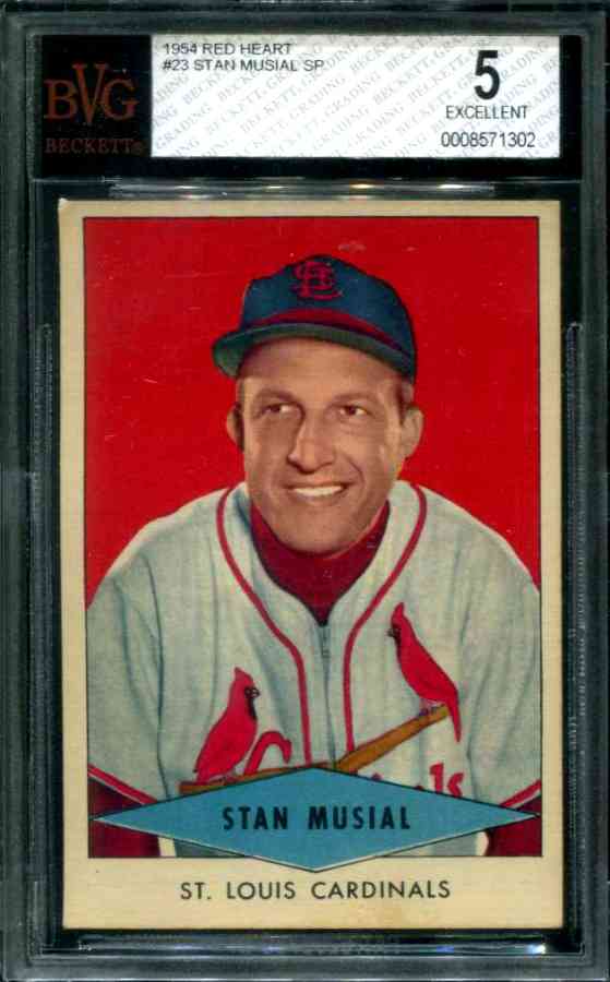 1954 Red Heart - Stan Musial SHORT PRINT (Cardinals) Baseball cards value