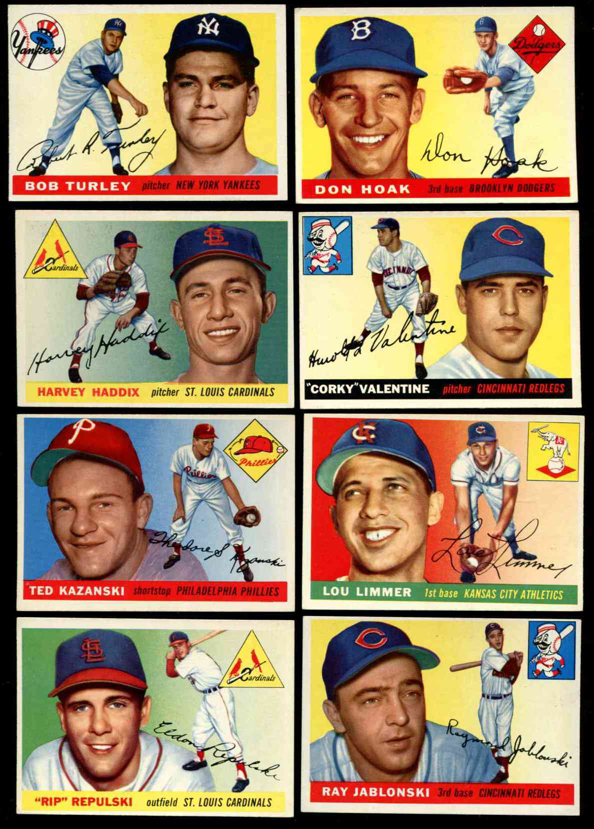 1955 Topps #.56 Ray Jablonski [#x] (Reds) Baseball cards value
