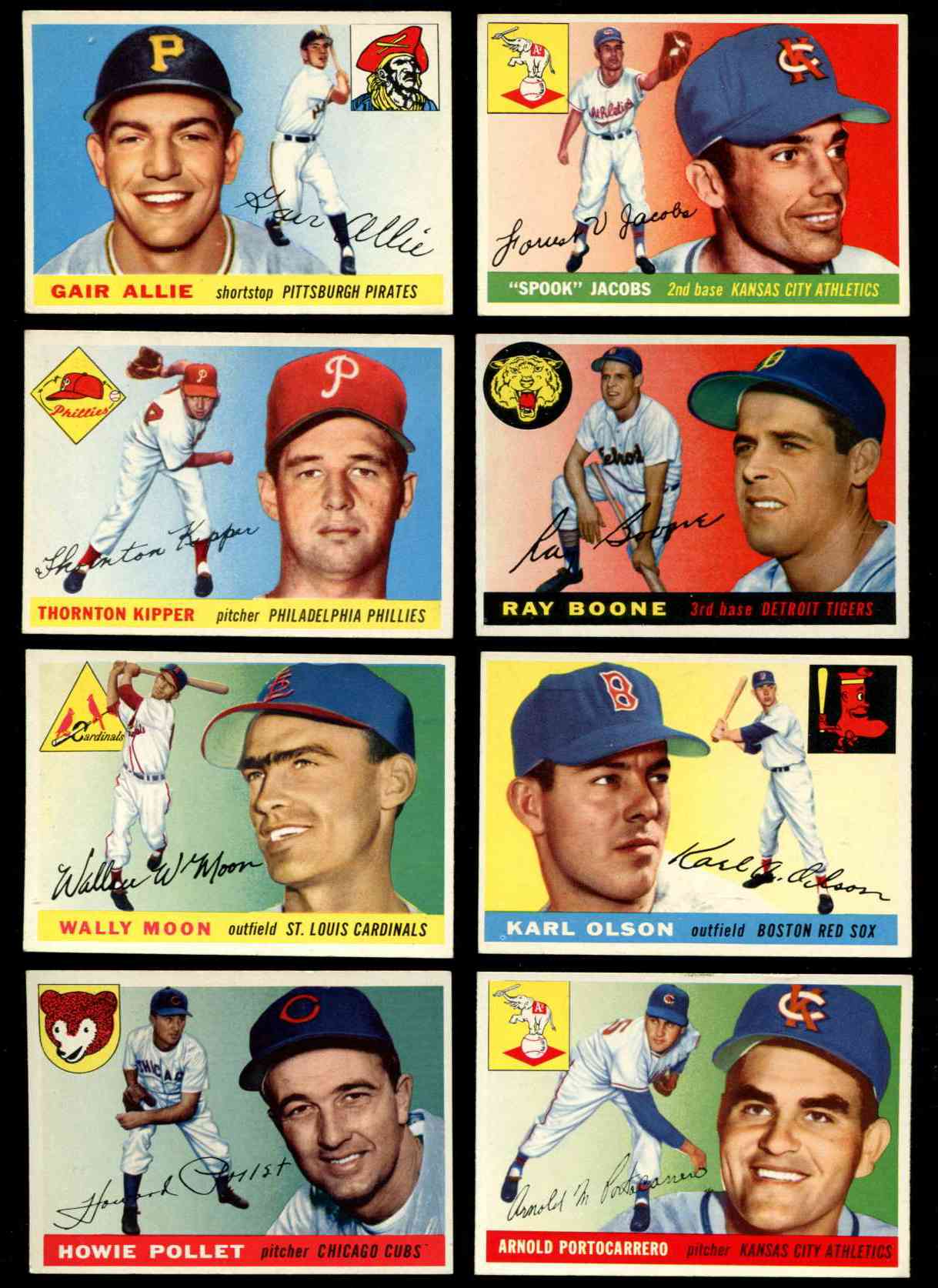 1955 Topps #.61 Forest 'Spook' Jacobs COACH [#x] (Kansas City A's) Baseball cards value