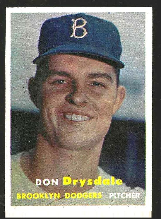 1957 Topps # 18 Don Drysdale ROOKIE [#] (Brooklyn Dodgers) Baseball cards value