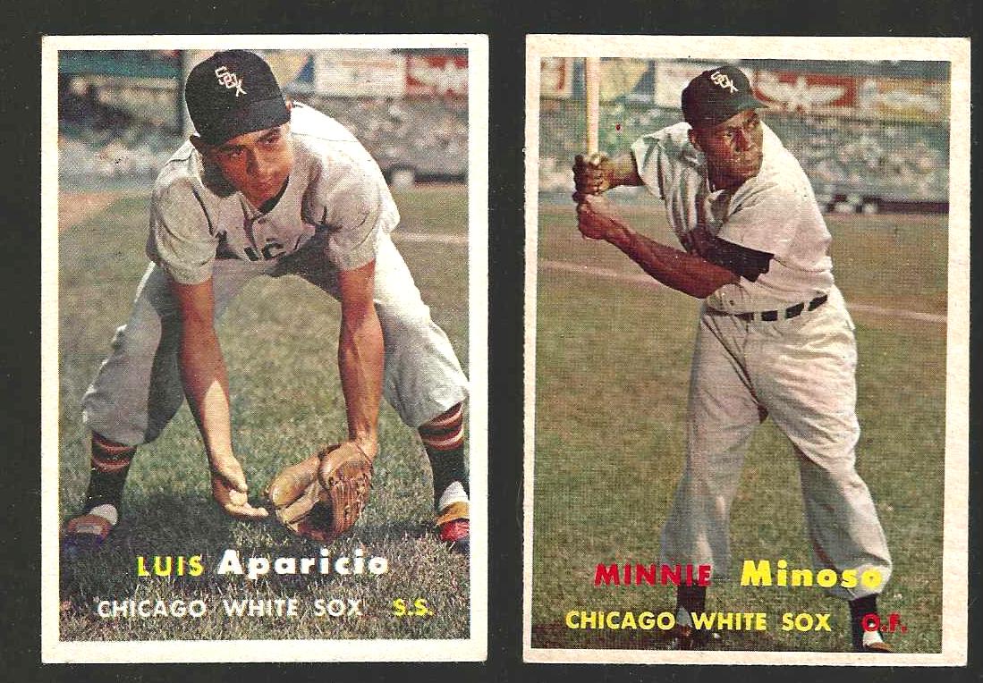 1957 Topps #  7 Luis Aparicio [#] (White Sox) Baseball cards value