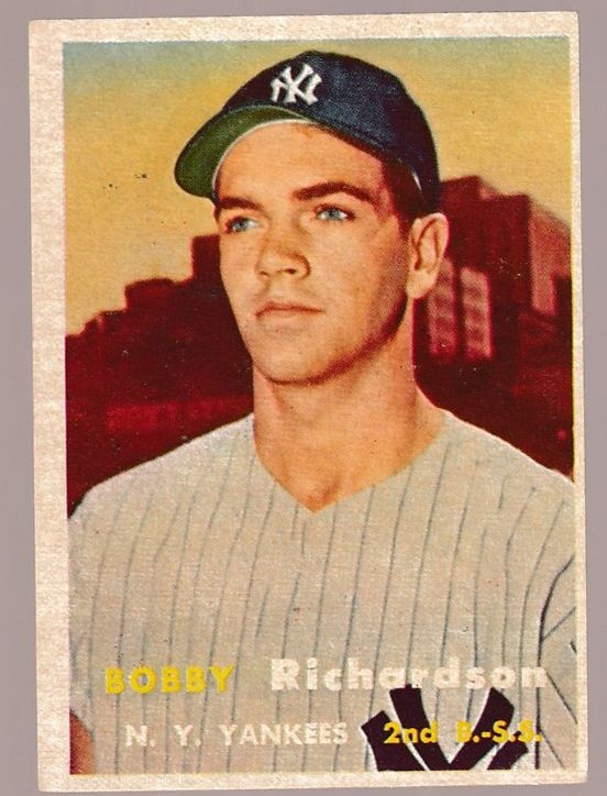 1957 Topps #286 Bobby Richardson ROOKIE SCARCE MID SERIES [#] (Yankees) Baseball cards value