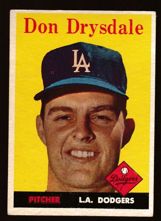 1958 Topps # 25 Don Drysdale [#] (Dodgers,2nd year card) Baseball cards value
