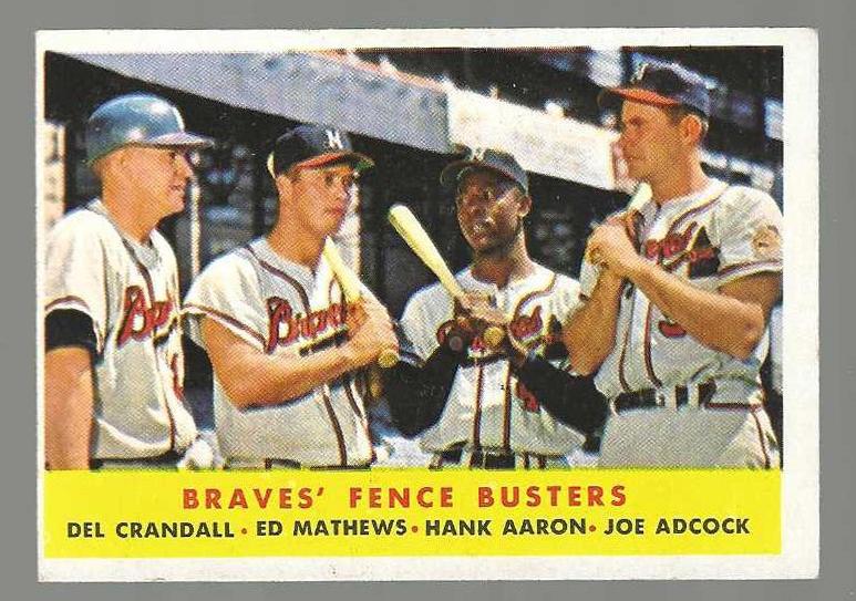 1958 Topps #351 'Braves Fence Busters' w/Hank Aaron.Eddie Mathews [#] Baseball cards value