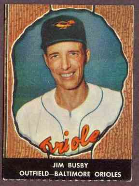 1958 Hires Root Beer #68 Jim Busby (Orioles) Baseball cards value
