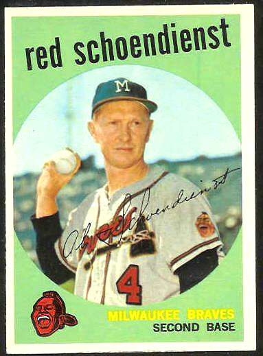 1959 Topps #480 Red Schoendienst [#] (Braves) Baseball cards value