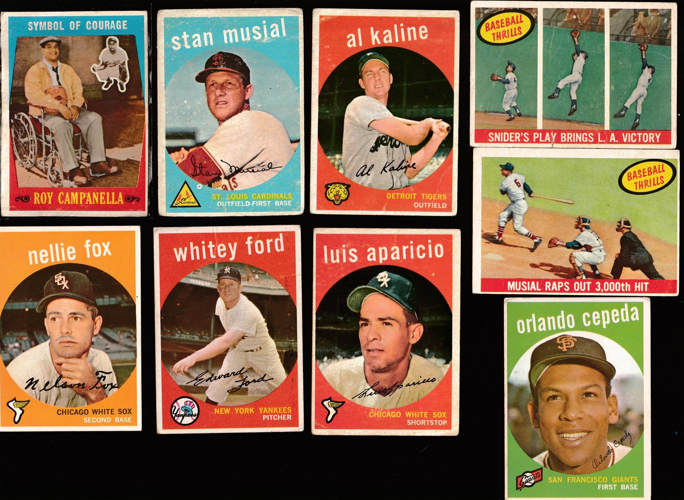 1959 Topps  -   Lot of (77) Different w/10 HALL-of-FAMERS *** LOW GRADE *** Baseball cards value
