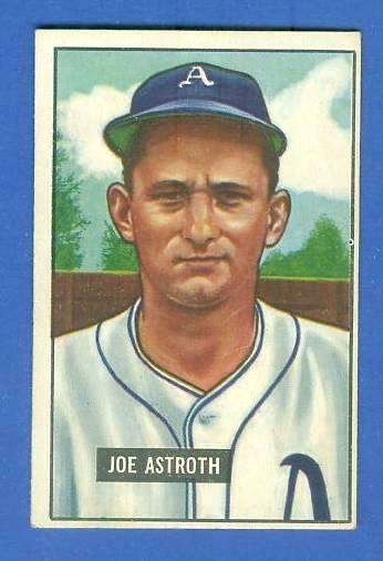 1951 Bowman #298 Joe Astroth SCARCE HIGH# (Philadelphia A's) Baseball cards value