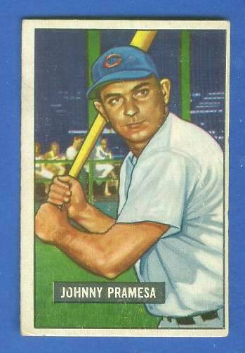 1951 Bowman #324 Johnny Pramesa ROOKIE SCARCE HIGH# (Reds) Baseball cards value