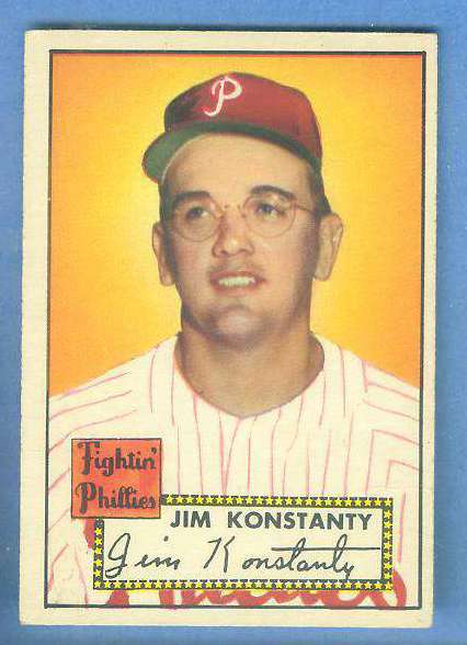 1952 Topps #108 Jim Konstanty (Phillies) Baseball cards value