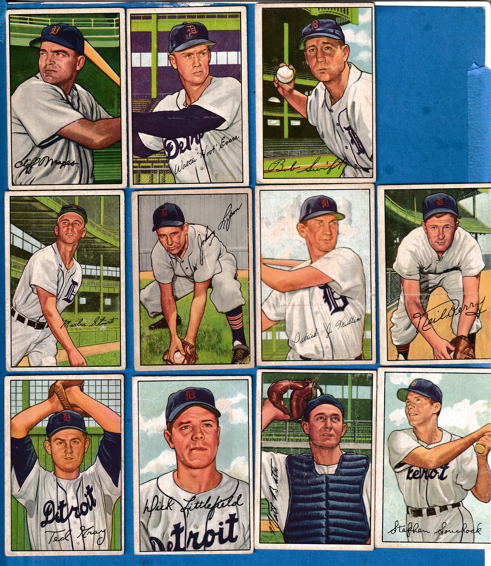 1952 Bowman  - TIGERS - Starter Team Set/Lot (11) Baseball cards value