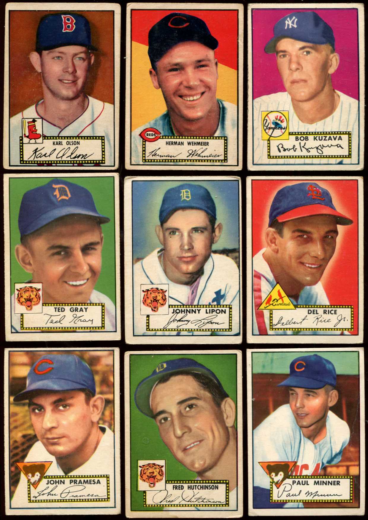 1952 Topps #.72 Karl Olson BLACK-BACK [#x] (Boston Braves) Baseball cards value