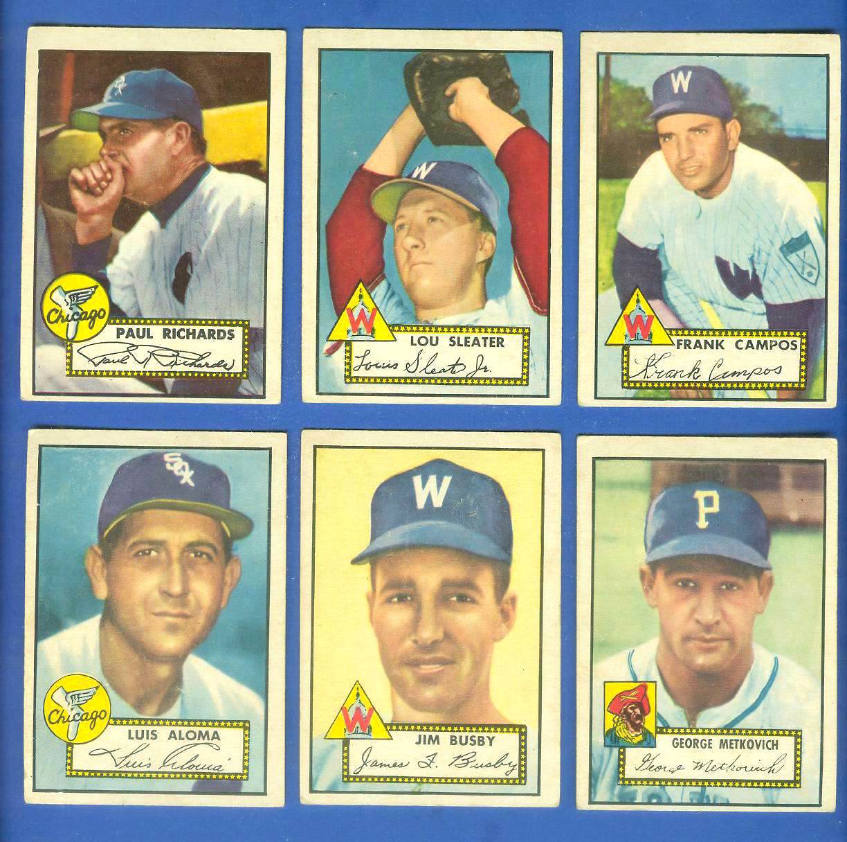 1952 Topps #309 Jim Busby (Senators) Baseball cards value