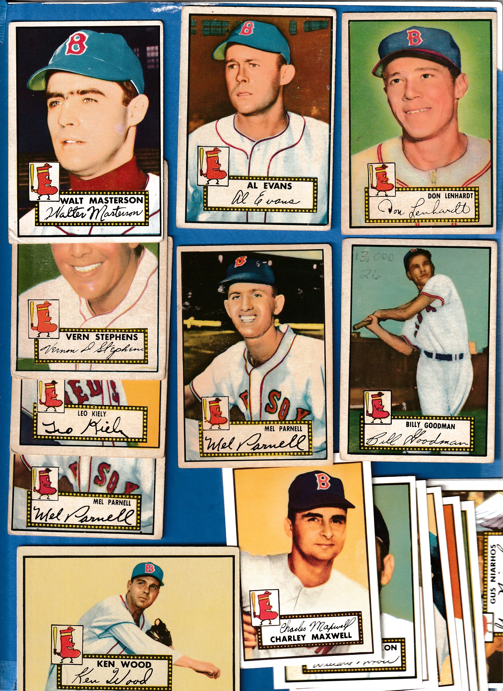 1952 Topps  - RED SOX - Near Complete Team Set/Lot (15/21) Baseball cards value