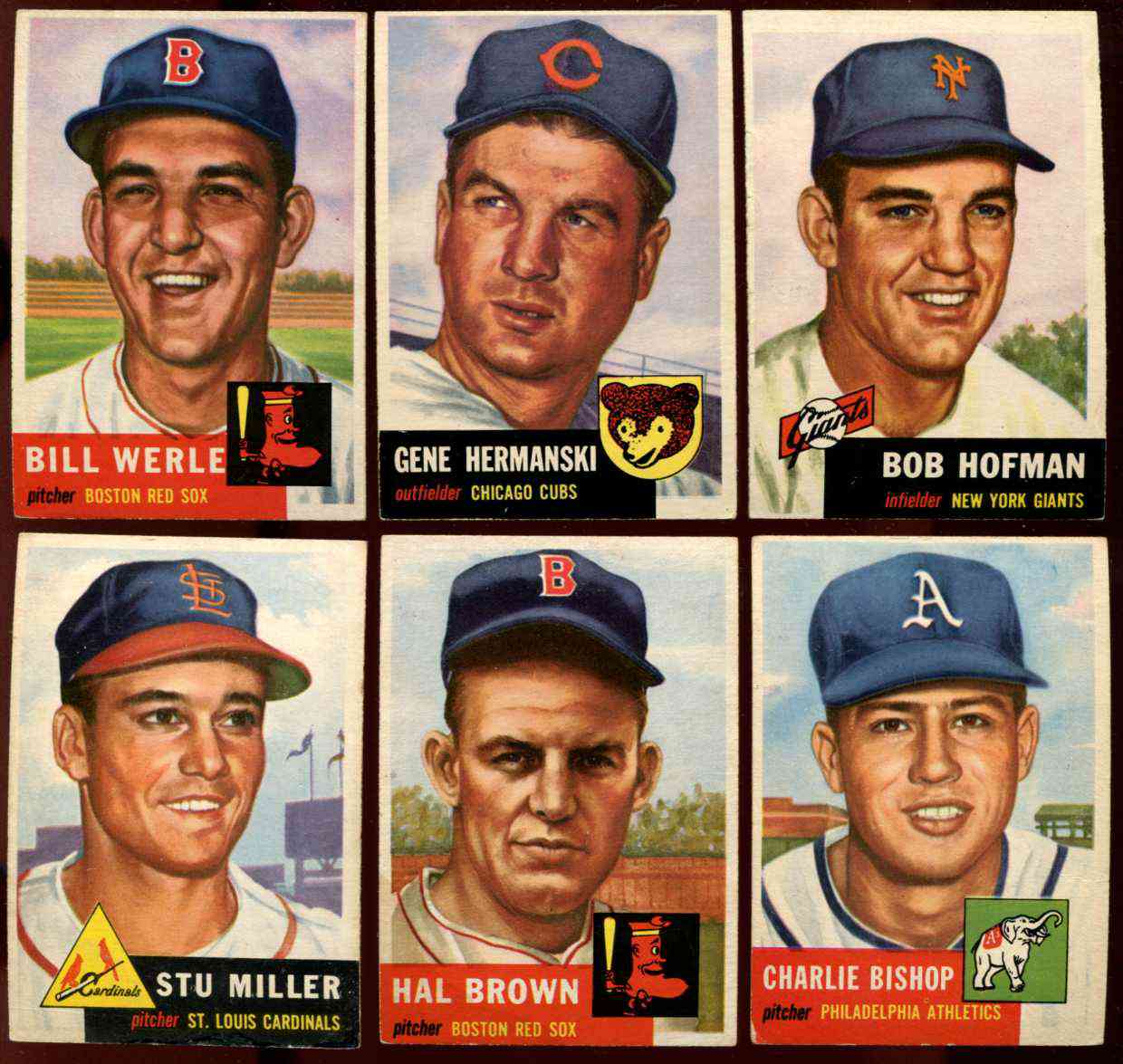 1953 Topps #186 Charlie Bishop [#x] (Philadelphia A's) Baseball cards value