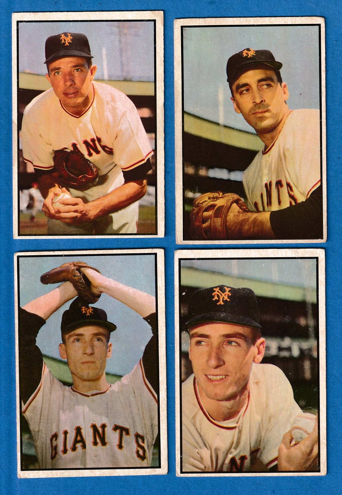 1953 Bowman Color  - GIANTS - Lot of (5) different with Leo Durocher Baseball cards value