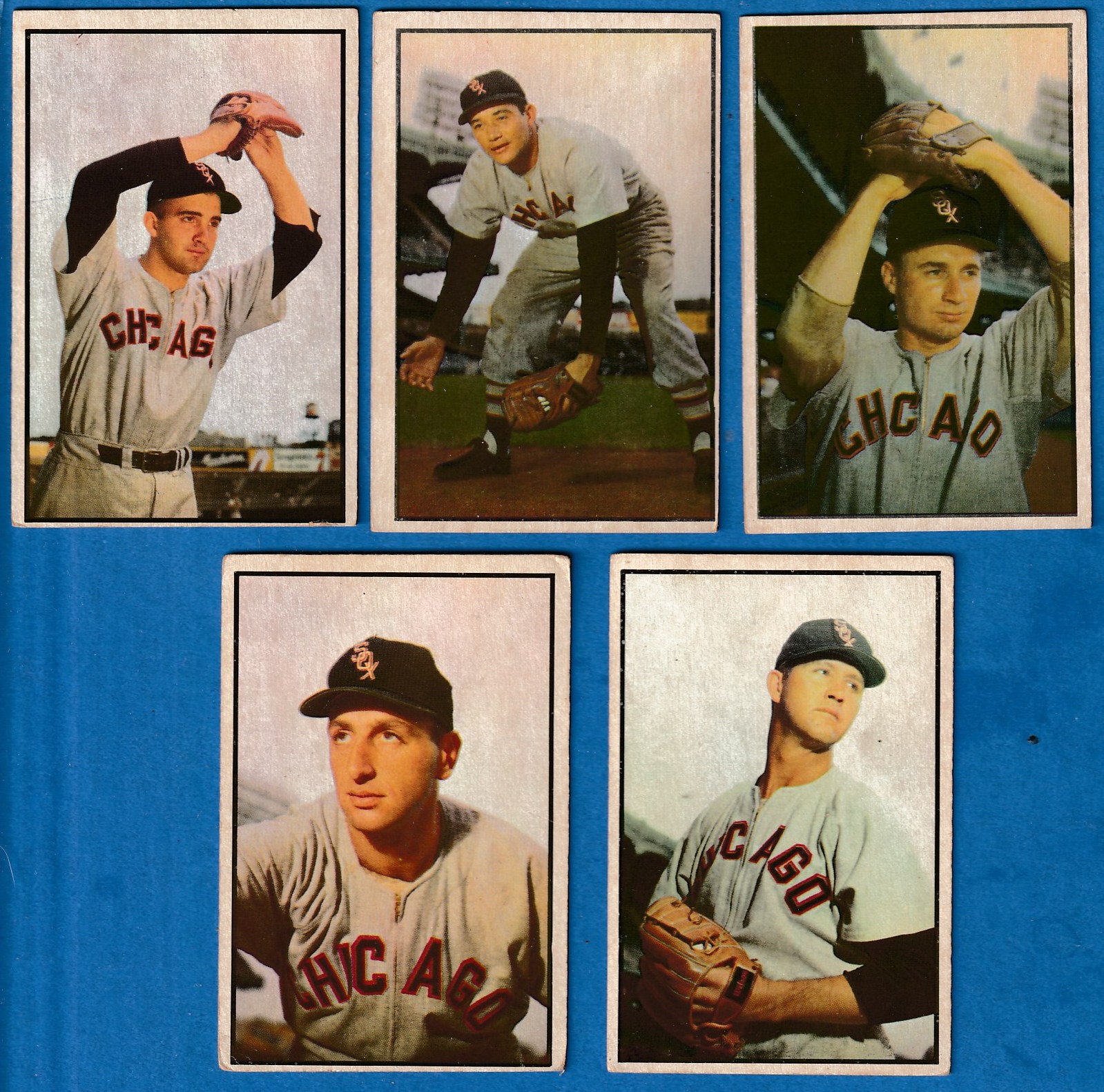 1953 Bowman Color  - WHITE SOX - Team Lot of (7) different Baseball cards value