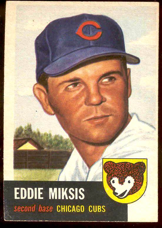 1953 Topps # 39 Eddie Miksis (Cubs) Baseball cards value