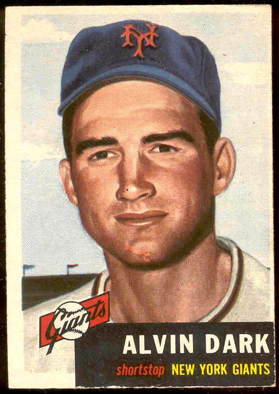 1953 Topps #109 Alvin Dark (NY Giants) Baseball cards value
