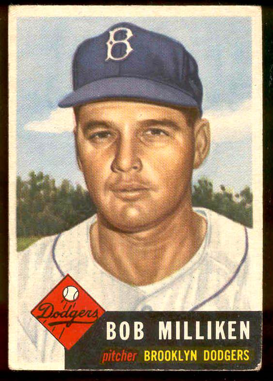 1953 Topps #221 Bob Milliken SCARCE HIGH # (Brooklyn Dodgers) Baseball cards value