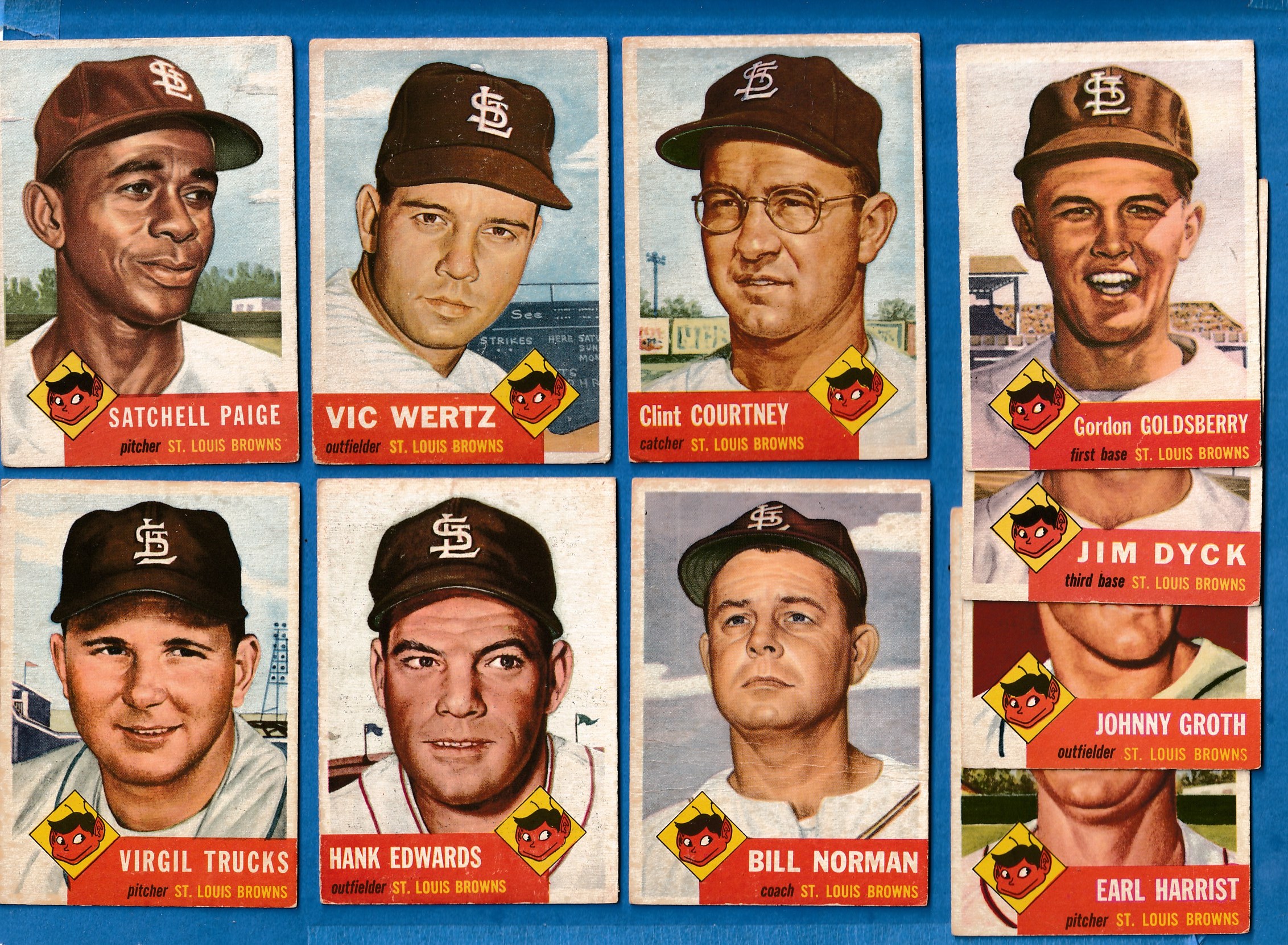 1953 Topps  - BROWNS (St. Louis) - Starter Team Set (10/18) w/SATCHEL PAIGE Baseball cards value